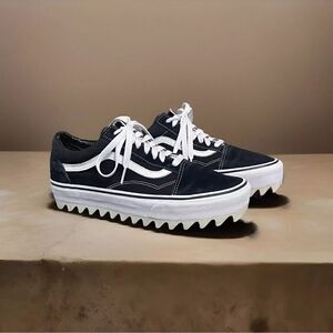 Vans Elevated 1.5" Sawtooth Women's Suede / Canvas Black Sneakers Size 10M